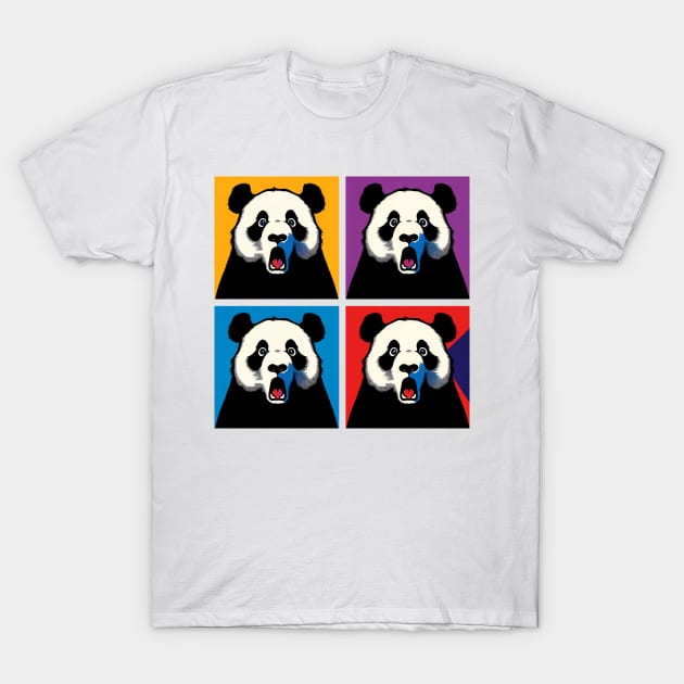 Pop Jaw Dropped Panda - Funny Panda Art T-Shirt by PawPopArt